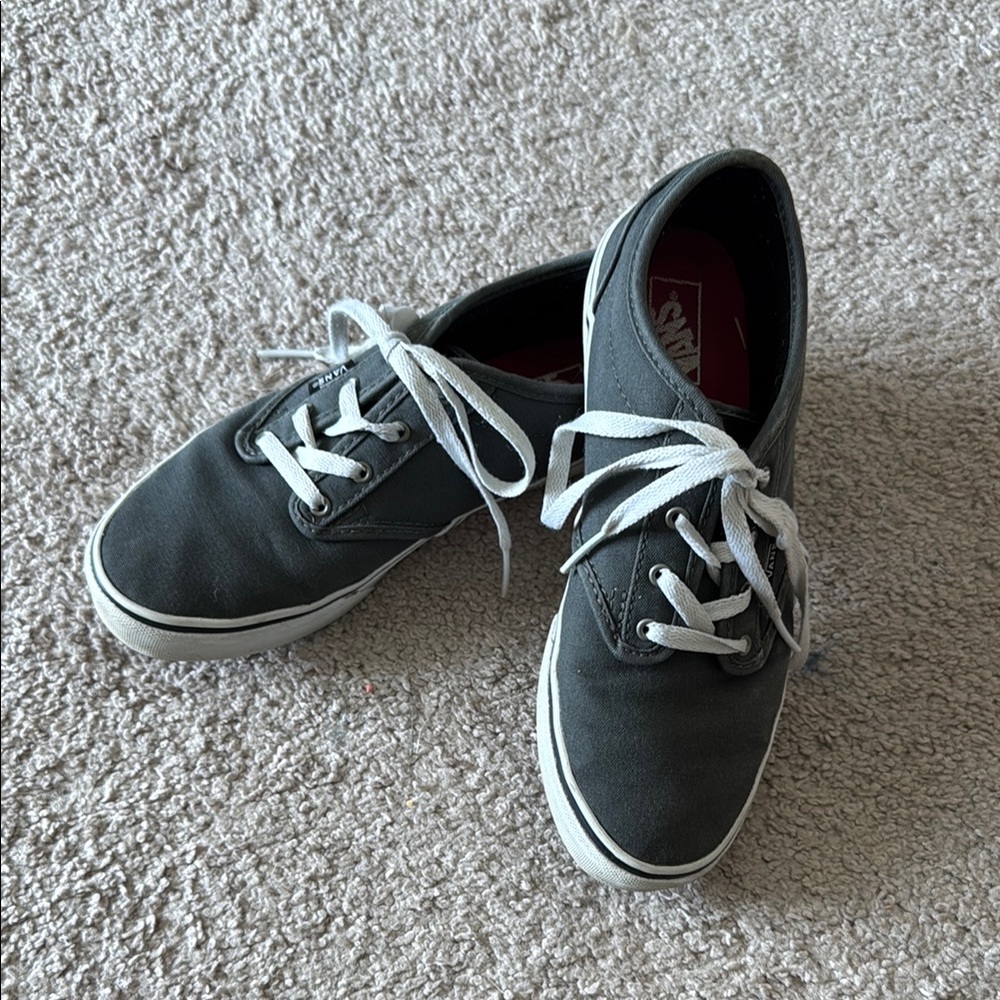 Vans Gray Canvas Sneakers with White Laces